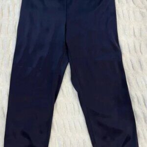 St. John Caviar Liquid Satin Emma Pants‎ Women's 12 Navy Solid Side Zip Closure